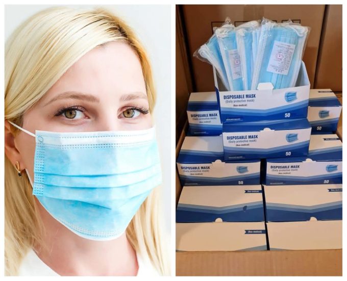 CAJA MASCARILLA CELESTE
