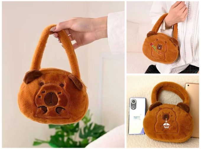 CARTERA PELUCHE CAPIBARA